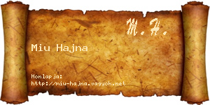 Miu Hajna névjegykártya